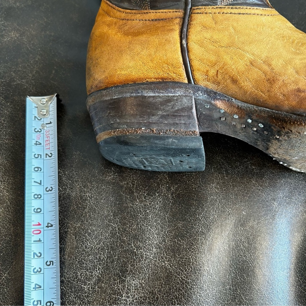 Tony Lama Menβs Brown and Tan Cowboy size 7.5D (Standard Width) - Picture 9 of 10